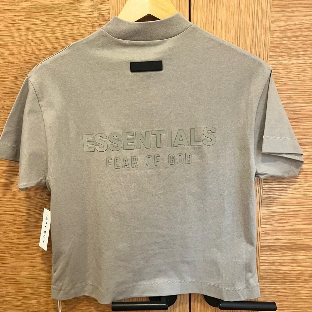 Fear of God Essentials | Kids V Neck T-Shirt | Color 'Seal' | Youth 6/7